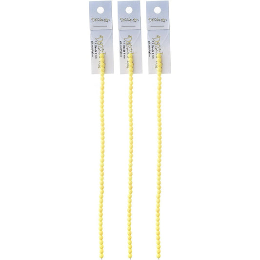 Sundaylace Creations & Bling Fire Polished Beads 4mm Silk Matte Yellow Fire Polished Beads strung