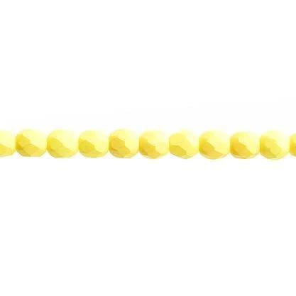 Sundaylace Creations & Bling Fire Polished Beads 4mm Silk Matte Yellow Fire Polished Beads strung