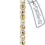 Sundaylace Creations & Bling Fire Polished Beads 4mm Topaz AB Transparent, Czech Fire Polished Beads