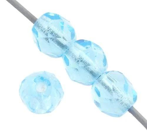 Sundaylace Creations & Bling Fire Polished Beads 4mm Transparent Aqua AB Czech Fire Polished Beads