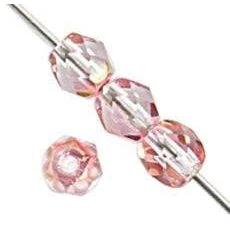 Sundaylace Creations & Bling Fire Polished Beads 4mm Transparent Crystal, Rose Bronze Luster half coat, Fire Polished Beads