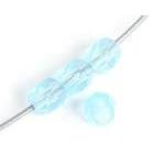 Sundaylace Creations & Bling Fire Polished Beads 4mm Transparent Light Aqua Blue Matte, Fire Polished Beads