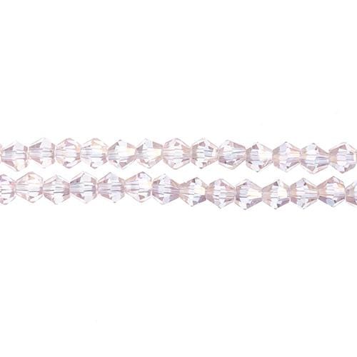 Crystal Lane Bicone Beads 4mm Transparent Pink AB, Crystal Lane Bicone (96pc) 2 x 7inch Strand