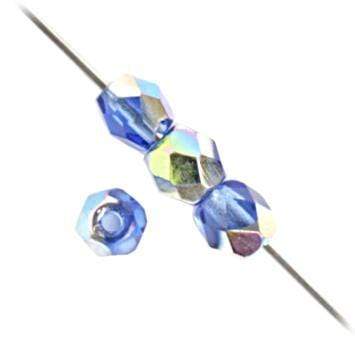 Sundaylace Creations & Bling Fire Polished Beads 4mm Transparent Sapphire AB, CZECH Fire Polished (27004701s8h)