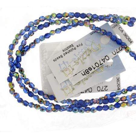 Sundaylace Creations & Bling Fire Polished Beads 4mm Transparent Sapphire AB, CZECH Fire Polished (27004701s8h)