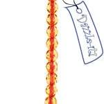 Czech Fire Polished Beads 4mm Transparent Topaz/Hot Pink Lined Czech Fire Polished Beads