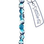 Fire Polished Beads Fire Polished Beads 4mm TWO TONE Dark Aqua Czech Fire Polished Beads