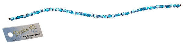 Fire Polished Beads Fire Polished Beads 4mm TWO TONE Dark Aqua Czech Fire Polished Beads