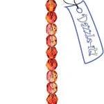 Fire Polished Beads Fire Polished Beads 4mm TWO TONE Orange Czech Fire Polished Beads