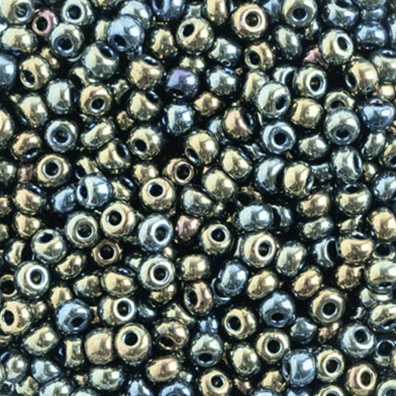 Sundaylace Creations & Bling 6/0 Pony Beads 6/0 Pony Seed Beads, Green Iris *Metallic