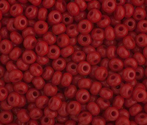 6/0 Pony Seed Beads, Medium Red Opaque 6/0 Pony Beads