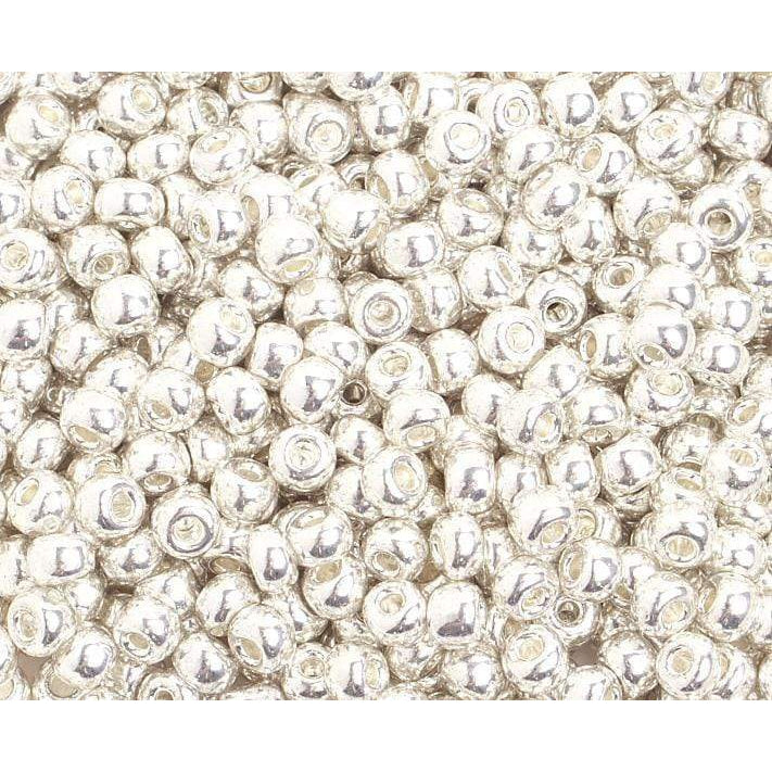 Sundaylace Creations & Bling 6/0 Pony Beads 6/0 Pony Seed Beads, Metallic Silver