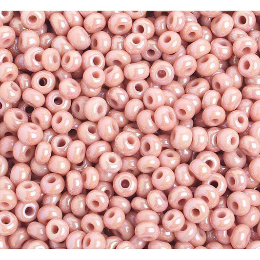 Sundaylace Creations & Bling 6/0 Pony Beads 6/0 Pony Seed Beads, Opaque Pink AB