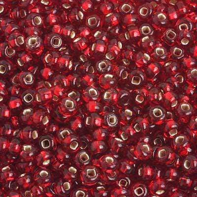 Sundaylace Creations & Bling 6/0 Pony Beads 6/0 Pony Seed Beads, Red Silver Lined