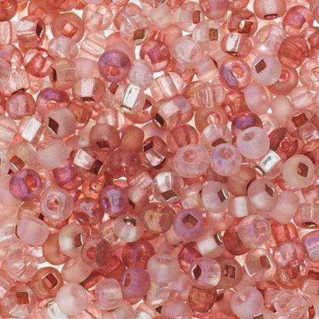 Sundaylace Creations & Bling 6/0 Pony Beads 6/0 Pony Seed Beads, Rose Pink Mix