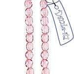 Sundaylace Creations & Bling Fire Polished Beads 6mm Rose AB Half Coat, Czech Fire Polished Beads