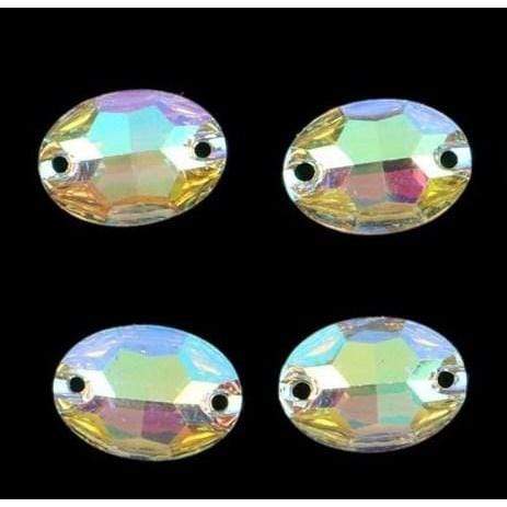 7*10mm, 11*16mm AB Oval, & 11*16mm Oval AB, Sew on, Resin Gem, (Sold in Pair)