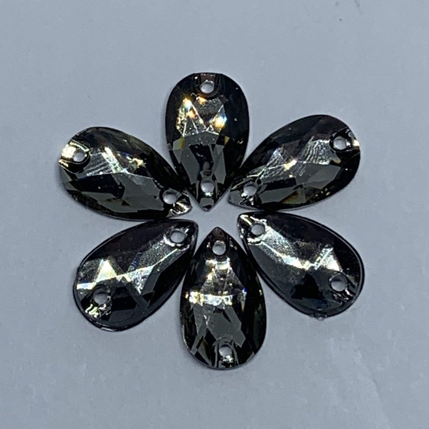 7*12mm, Grey, Multi-colour Mini Teardrops, Sew on, Resin Gems, Resin Gem, (Sold in 12 pcs)