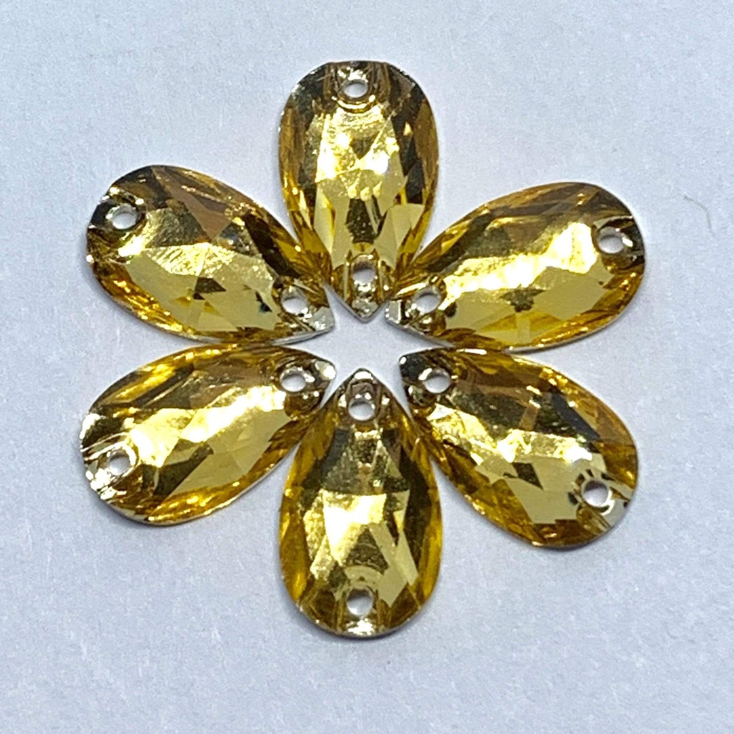 7*12mm, Gold Yellow, Multi-colour Mini Teardrops, Sew on, Resin Gems, Resin Gem, (Sold in 12 pcs)