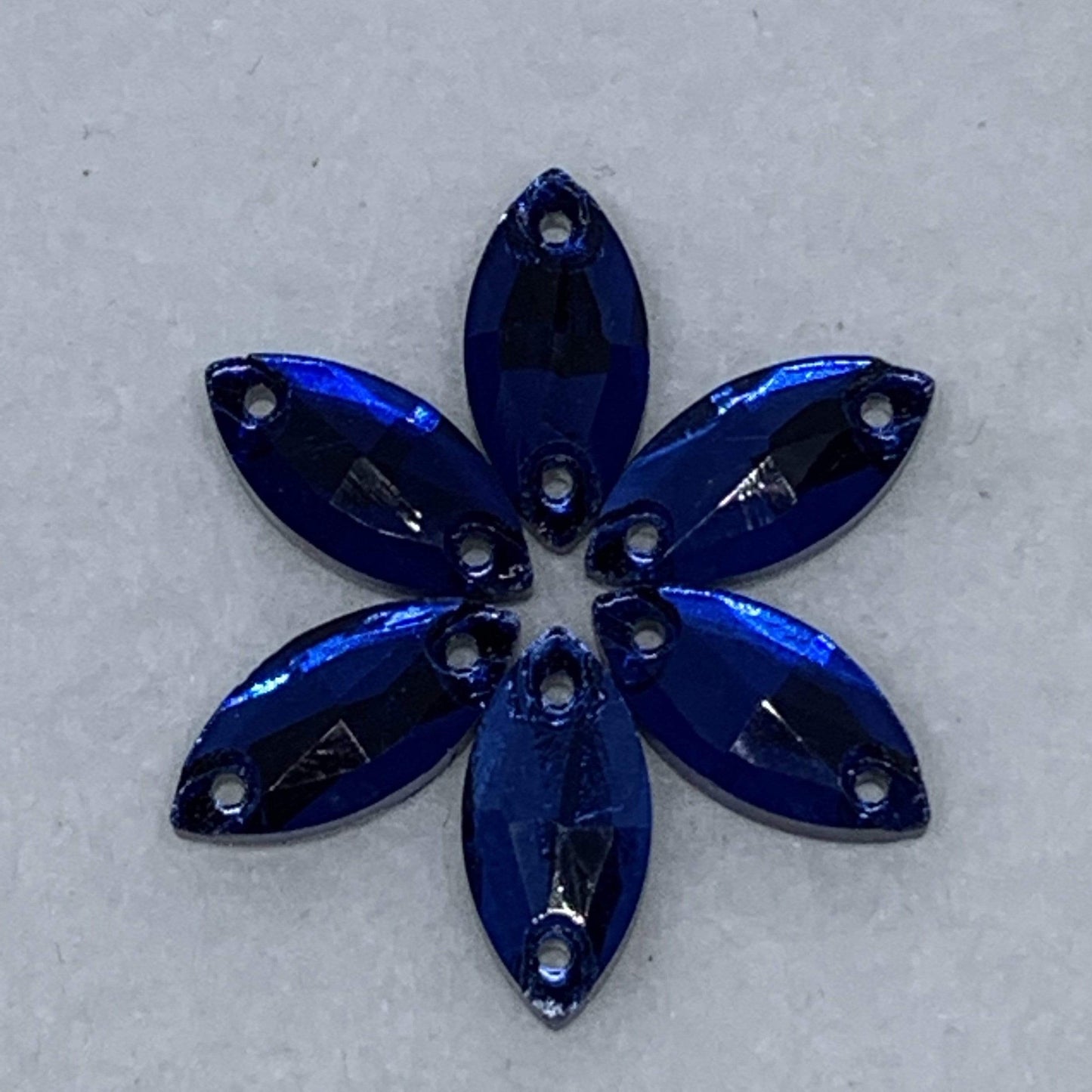 Sundaylace Creations & Bling Glass Gem 7*15mm Montana Blue Navette Horse Eye Shaped, Glass Gem