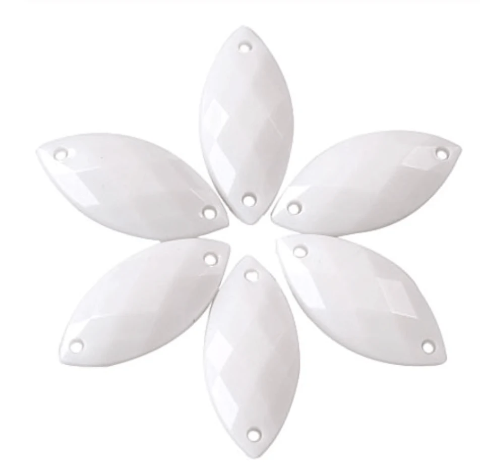 Sundaylace Creations & Bling Resin Gems 7*15mm Navette in Muliple Colours, Sew On/Glue on, Resin Gem *Sold in set of 12 gems*