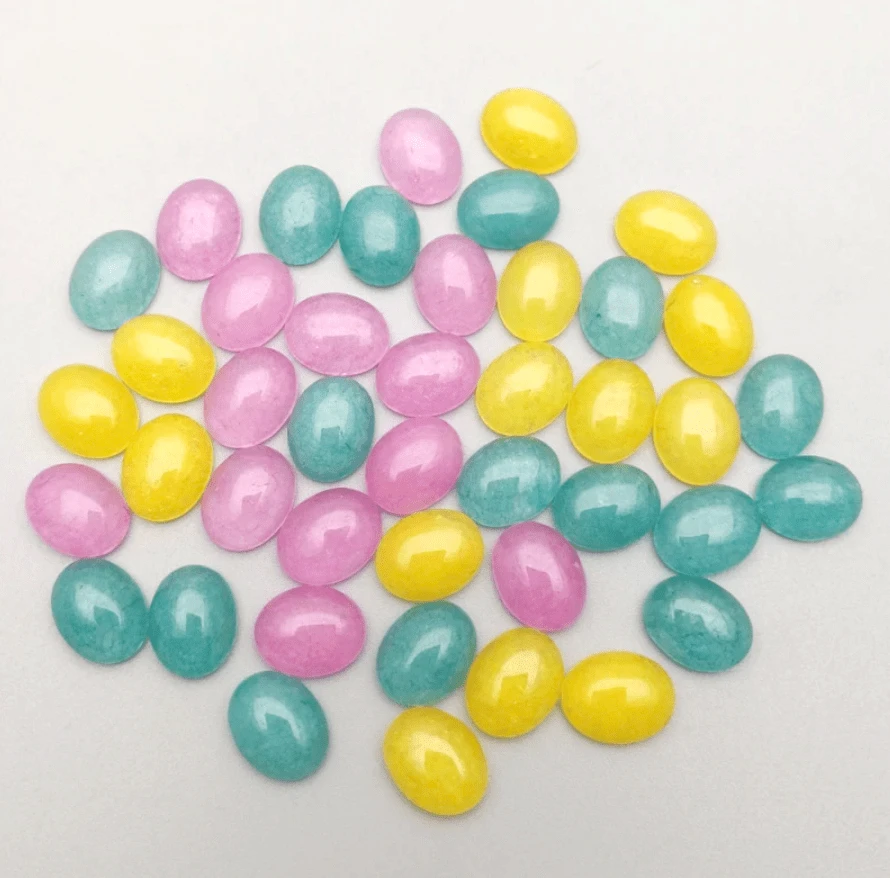 Sundaylace Creations & Bling 8*10mm Bright Easter Oval Stone Cabochon, Glue on, Stone Gem