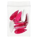 Sundaylace Creations & Bling Resin Gems 8*22mm Sparkle Stone Drop Purple & Hot Pink, Resin Gem, Sew-on