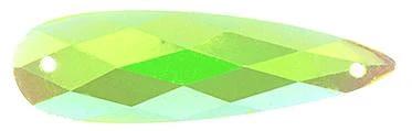 John Beads Resin Gems 8*28mm Lime Opal AB, Long Teardrop, Resin Gem, Sew-on