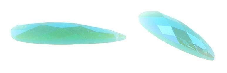 John Beads Resin Gems 8*28mm Turquoise Opal AB Long Teardrop, Resin Gem, Sew-on