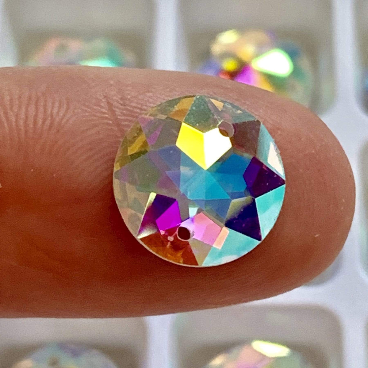 Sundaylace Creations & Bling Fancy Glass Gems 8mm, 10mm, 12mm, & 14mm AB 8-point Star Rivoli, Sew on, High Quality, Fancy Glass Gem
