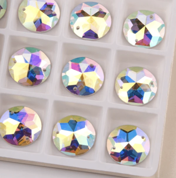 Sundaylace Creations & Bling Fancy Glass Gems 14mm 8mm, 10mm, 12mm, & 14mm AB 8-point Star Rivoli, Sew on, High Quality, Fancy Glass Gem