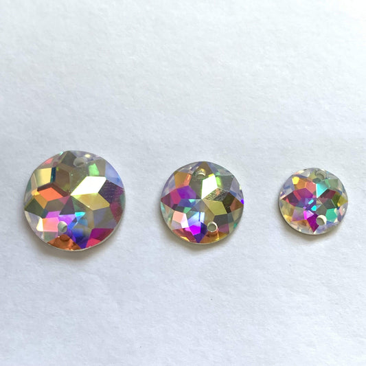 Sundaylace Creations & Bling Fancy Glass Gems 8mm, 10mm, 12mm, & 14mm AB 8-point Star Rivoli, Sew on, High Quality, Fancy Glass Gem