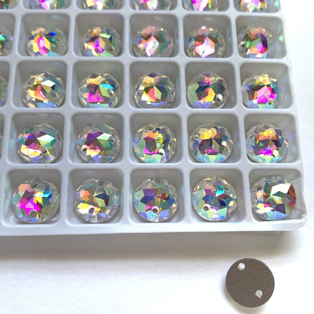 Sundaylace Creations & Bling Fancy Glass Gems 8mm, 10mm, 12mm, & 14mm AB 8-point Star Rivoli, Sew on, High Quality, Fancy Glass Gem