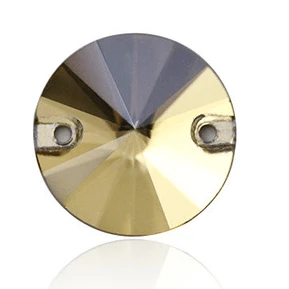 Sundaylace Creations & Bling Glass Gem 8mm 8mm & 10mm Champagne Rivoli, Sew on, Glass Gem