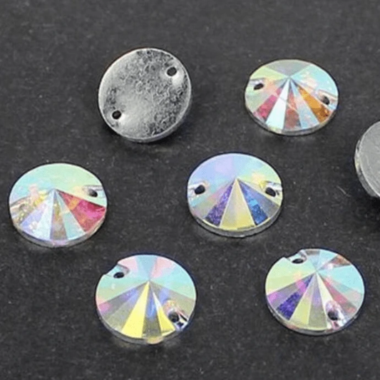 Sundaylace Creations & Bling Resin Gems 8mm-18mm AB Resin Rivoli, Foil Back, Resin Gem