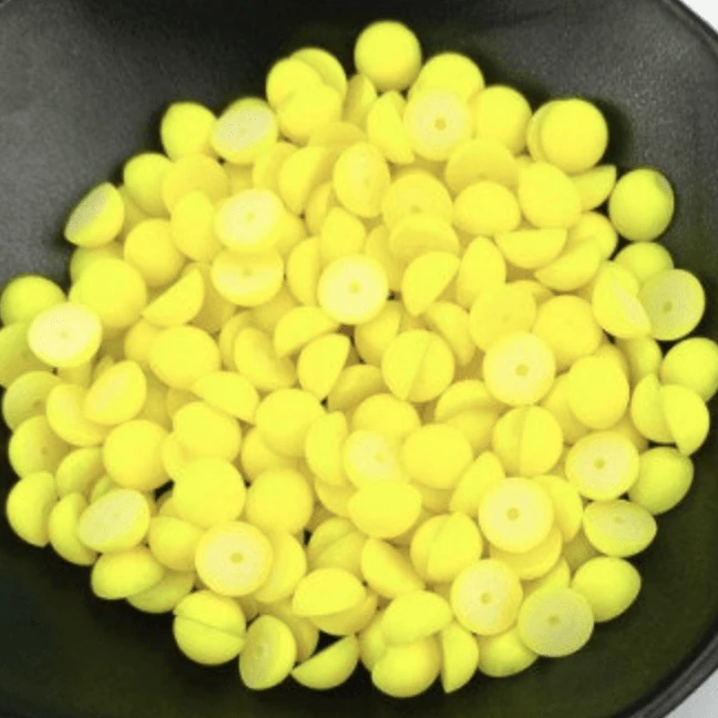 Sundaylace Creations & Bling Resin Gems 8mm Bright Yellow 8mm MATTE Pearl Mini Rivoli, Glue on, Resin Gems *Sold in sets of 4 gems