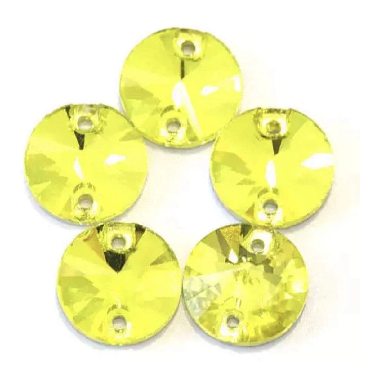 Sundaylace Creations & Bling Glass Gem 8mm Yellow Rivoli Glass Gem, Sew on