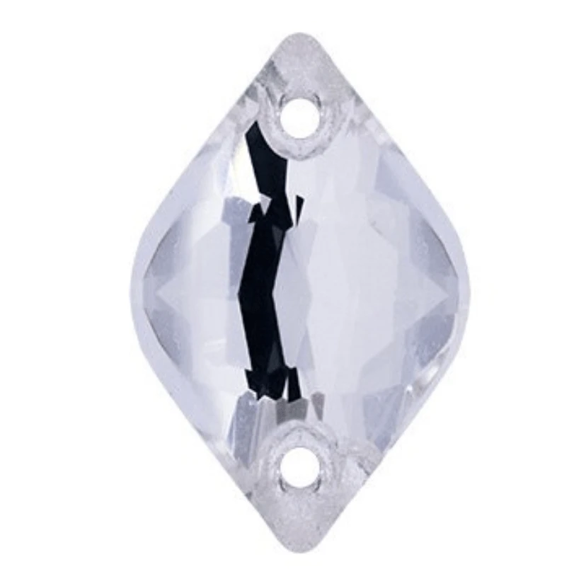 Sundaylace Creations & Bling Fancy Glass Gems 9*14mm Crystal Clear Silver Lemon Shaped, Sew on, Fancy Glass Gem (Sold in Pair)