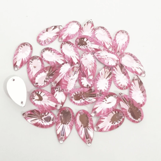 Sundaylace Creations & Bling 9*17mm Mixed Burst Long Teardrop, Sew on, Resin Gems *Sold in 4 gems*