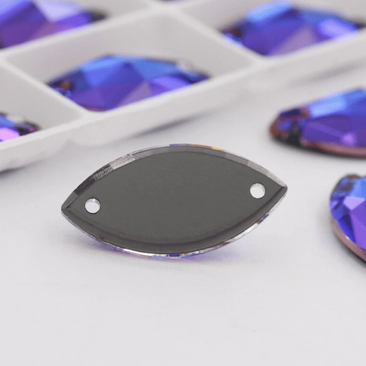 Sundaylace Creations & Bling Fancy Glass Gems 9*18mm Violet Purple Flame Navette, Sew on, Fancy Glass Gems