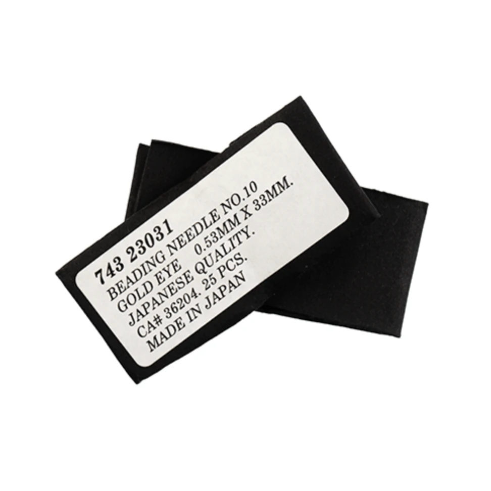 Sundaylace Creations & Bling Needles BEADING NEEDLES No.10 GOLD EYE 0.53mm x 33mm JAPANESE QUALITY, Standard Short Needle