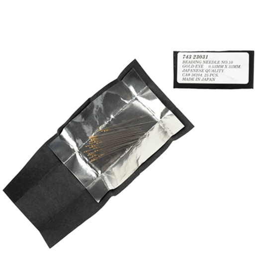 Sundaylace Creations & Bling Needles BEADING NEEDLES No.10 GOLD EYE 0.53mm x 33mm JAPANESE QUALITY, Standard Short Needle