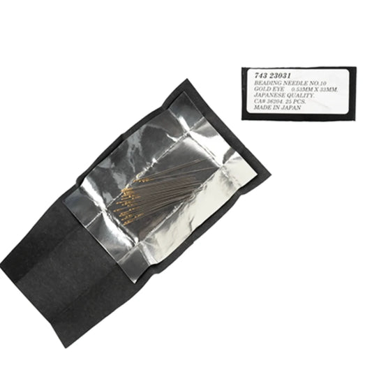 Sundaylace Creations & Bling Needles BEADING NEEDLES No.10 GOLD EYE 0.53mm x 33mm JAPANESE QUALITY, Standard Short Needle
