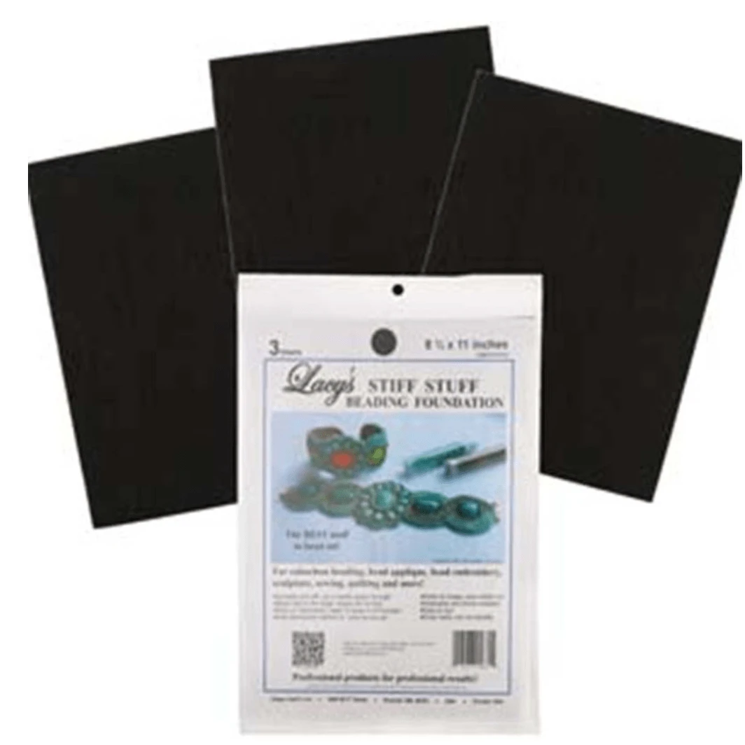 BLACK Lacy Stiff Stuff Beading Foundation 8.5"x11"inches (A Single Sheet), Beading Basics Basics