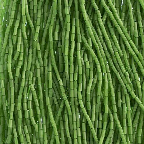 Sundaylace Creations & Bling Bugles Beads 25g- Half hank BUGLES Grass Green Satin, #2