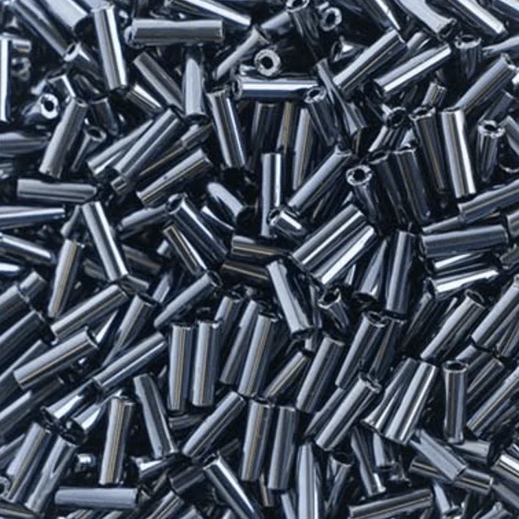 Sundaylace Creations & Bling Bugles Beads BUGLES Metallic Gunmetal Grey #3