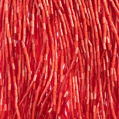 Sundaylace Creations & Bling Bugles Beads 28g (hank) BUGLES Red Satin, #2 Half Hank