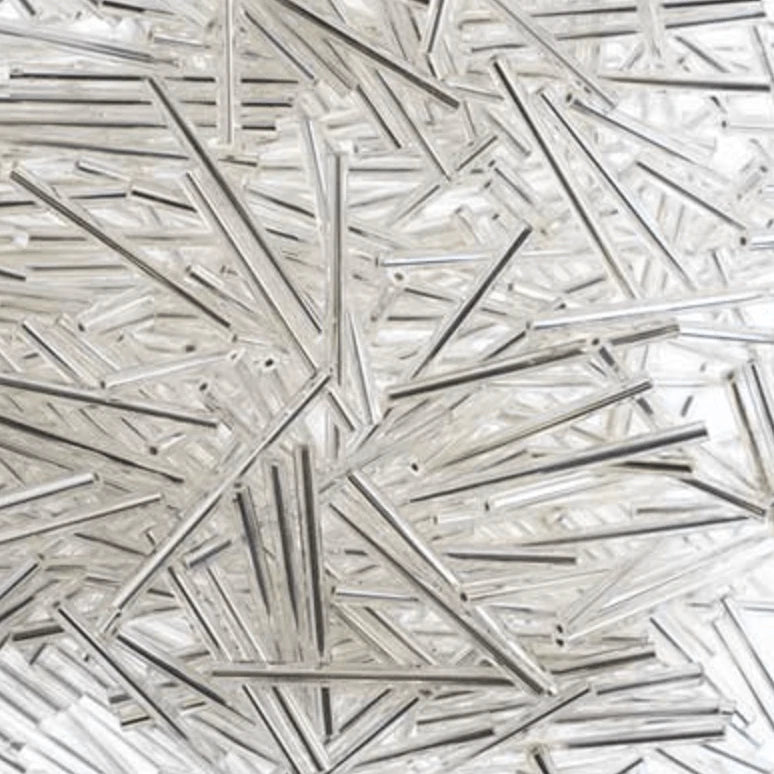 Sundaylace Creations & Bling Bugles Beads BUGLES Silver Lined Crystal, Long 30mm