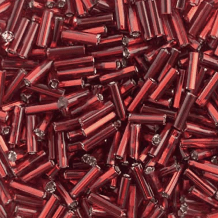 Sundaylace Creations & Bling Bugles Beads BUGLES Silver Lined Red #3