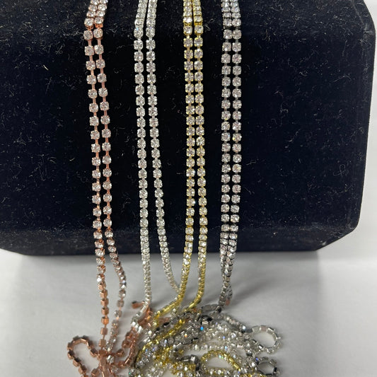 Sundaylace Creations & Bling Promotions "Clear Bling Mix" 4 x 1 yard Ss6 Mixed Coloured Metal Rhinestone Metal Set, Black Friday Promotions